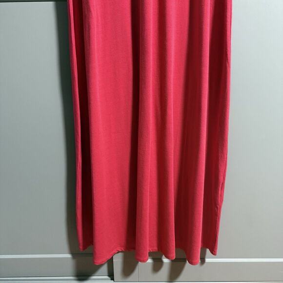 Soft Surroundings Petite Half Sleeve Faux Wrap Maxi Dress Stretchy Red Size PL - Picture 4 of 7